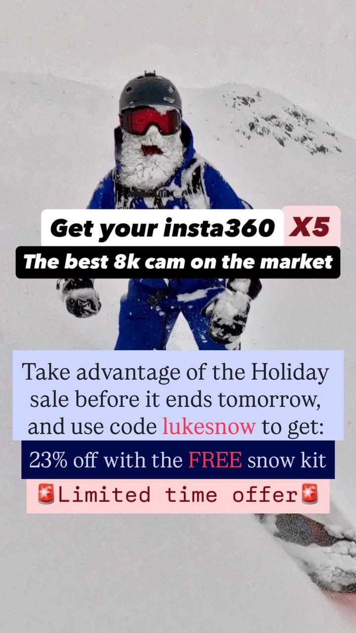 This is your last chance to save big on the Insta360
camera line. If you want one for this season now is the time to get it.