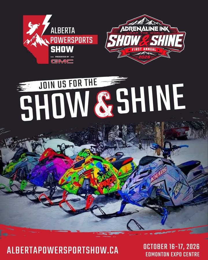 🔥 DO YOU HAVE A BUILD WORTH SHOWING OFF? 🔥
Sled. SxS. ATV. MX. Whatever your powersports passion is — YES, WE WANT TO SEE IT! 👊
The Adrenaline Ink Show & Shine is happening October 16 & 17 at the Alberta Powersports Show, and we’re looking for the coolest, most unique, most badass builds to fill the show!
🏆 COOL PRIZES FOR EVERYONE WHO ENTERS
🏆 BEST IN SHOW — Championship Belt
🏆 PEOPLE’S CHOICE — Championship Belt
🔥 Plus, two lucky winners will score FREE wrap installations!
Entry is only $35 and includes your admission to the Alberta Powersports Show.
This isn’t just about winning — bring your build, meet other riders, show off your machine and let the crowd decide!
👇 WHAT ARE YOU BRINGING?
Drop a pic of your build in the comments and tag the buddy who needs to enter!
📅 October 16 & 17, 2026
📍 Alberta Powersports Show
💰 $35 Entry
⏰ Registration closes October 1
👉 Get registered at adrenalineink.ca
Click Alberta Powersports Show Registration
Who’s taking home the belts? 🏆🔥
Alberta Powersports Show 
Backus Racing 
Tb racing offroad race team 
@tempestoptics
The Carter Kosick Memorial Society 
Shuswap Mountain Riders 
@deeplinethrottle
@gofastnation
#AdrenalineInk #AdrenalineInkShowAndShine #AlbertaPowersportsShow #ShowAndShine #Snowmobile