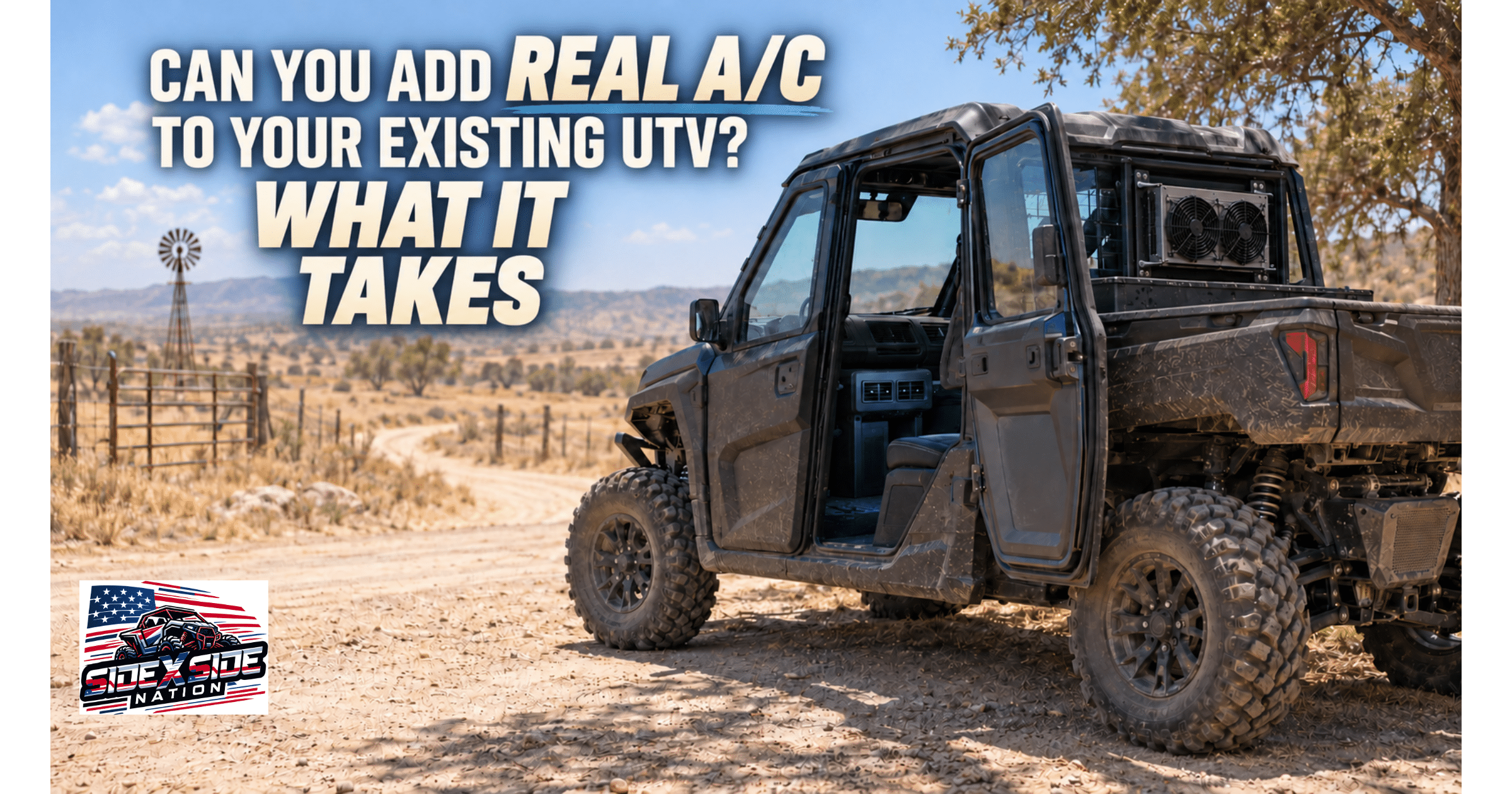 Real A/C in the UTV you already own? It is possible—but the cab, installation, and all-in price matter more than the kit. Here is what to check before you spend. 

https://sxsnation.com/add-air-conditioning-to-utv/

#UTV #sidebyside #utvlife #SXS #buyingguide #sxsnation #UTVNews #SXSNews