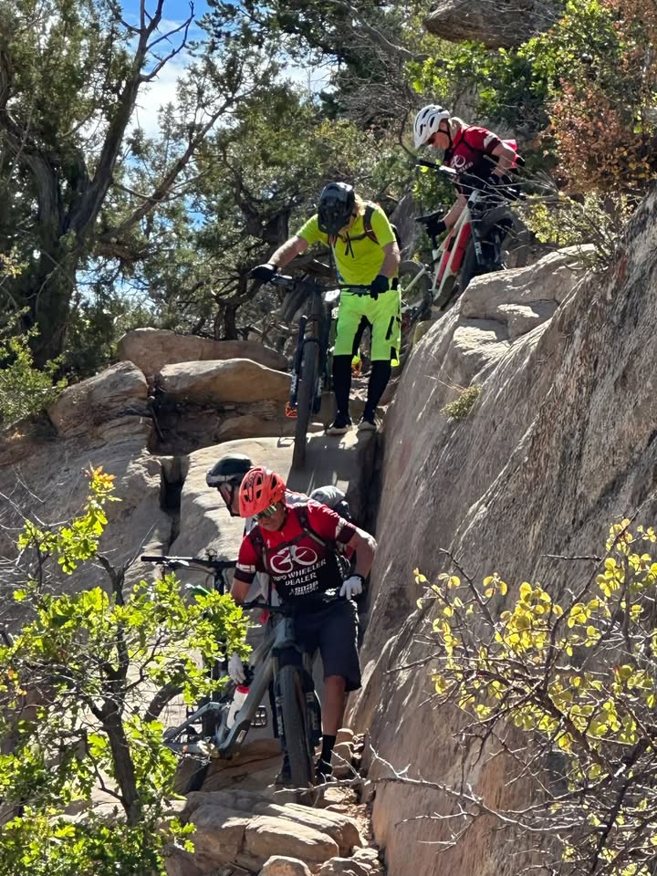 This section of the “ Whole Enchilada “ in Moab is called the “ Snotch”.   Didn’t have the guts to ride it🤪