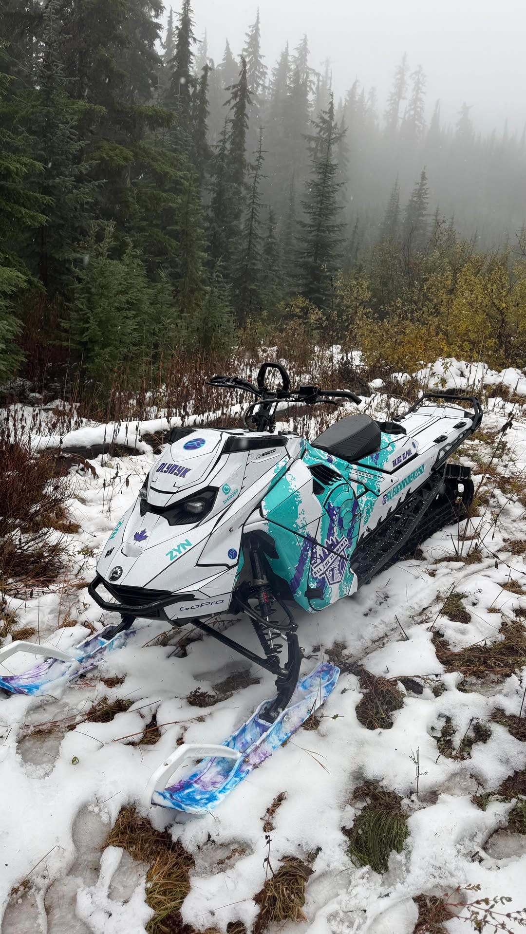 So excited about winter I can hardly contain myself. We’ve worked on our sleds all summer tuning and adding a few upgrades. Can’t wait to get them flying through the air. Thank you @arcticfxgraphics for helping with designs on wraps. #skidoo #akbc #love #sled