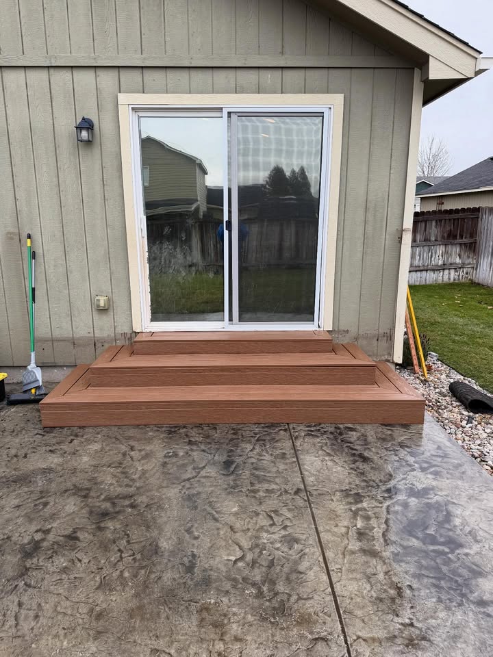Before and after pictures of small pyramid steps recently completed