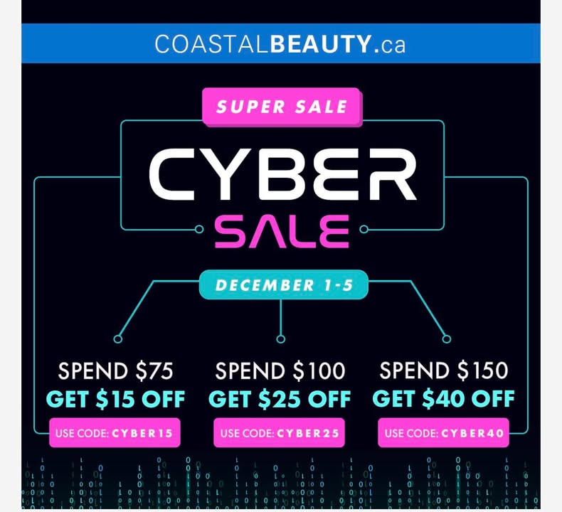 Great deals on all your hair and beauty needs! 

https://coastalbeauty.ca/?AffiliateID=10533