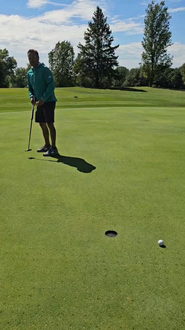 Head Golf Professional Nate Petric showing everyone that even after the aerification process on the Front-9, the greens are still rolling great!
