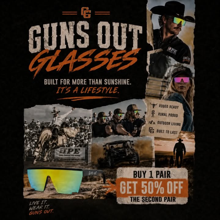 We Here!!! 
IPE & Stampede 
And we brought the heat with this exclusive sale! 
Buy 1 pair get the second pair 50% off!! 
We are inside the trade show building. Booth 18 come see us! 

#Ipe
#CowboyStyle
#GetYourGunsOut
#GunsOutGlasses
#CowboyUp

Www.GunsOutGlasses.com