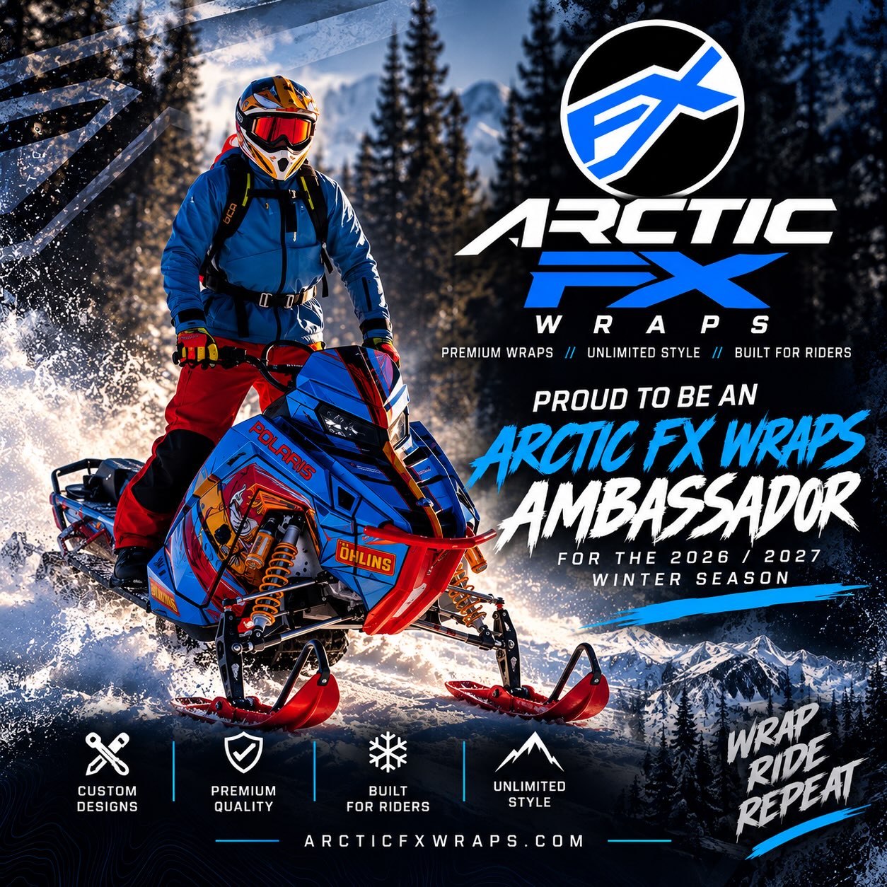 Back for year 3! 🤘❄️ Proud to be an Arctic FX Wraps Ambassador for the 2026/27 season. The best wraps in the game! 🔥🏔️

Big thanks to the Arctic FX crew for having me back. Let’s ride! 🏁❄️ 

#ArcticFX #ArcticFXWraps #Ambassador #Snowmobile #2026_27 Snowmobiling
