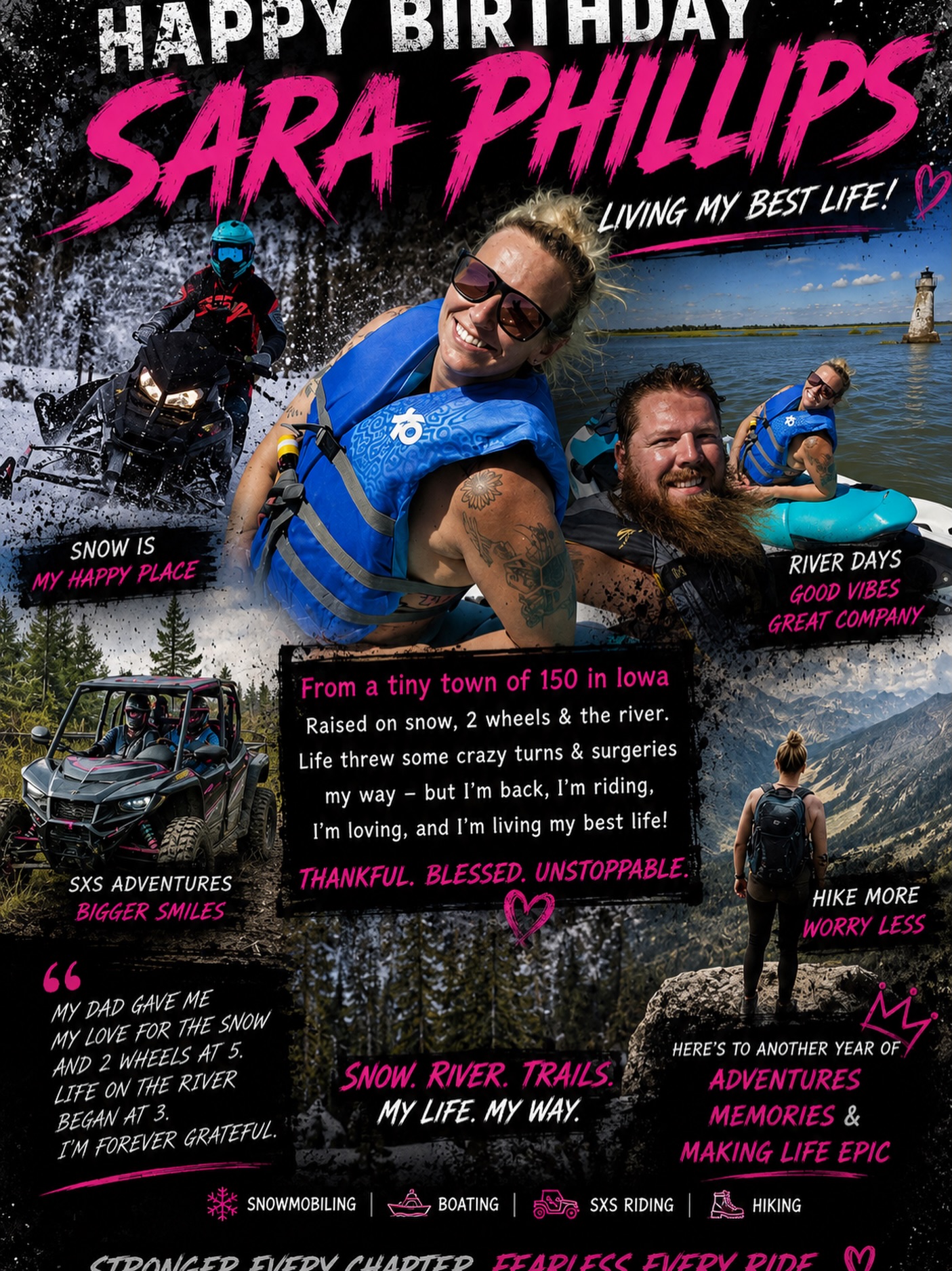 Happy Birthday to a woman who proves that your story doesn’t have to be perfect to be one hell of an adventure.

Here’s to more miles, more mountains, more snow, more sunshine, more river days, and a whole lot more LIVING YOUR BEST LIFE. 🥂❄️🏔️🌊

Keep being fearless, Sara. Your next adventure is waiting. ❤️‍🔥

#HappyBirthday #TNTLadyShredders #BeFearless #WomenWhoRide#tntAmbassador