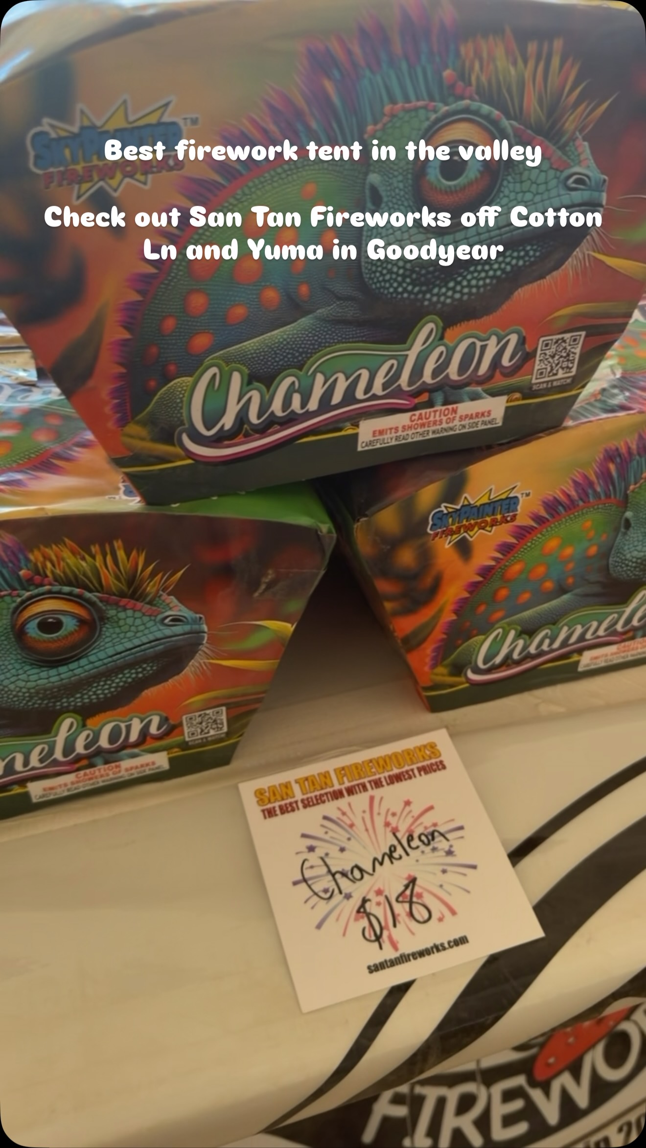 Check out @santanfireworkstents off Cotton and Yuma in #goodyear for the best deal in the valley on fireworks. They have amazing selection and great values. Let’s make #4thofjuly  epic out in the #westvalley