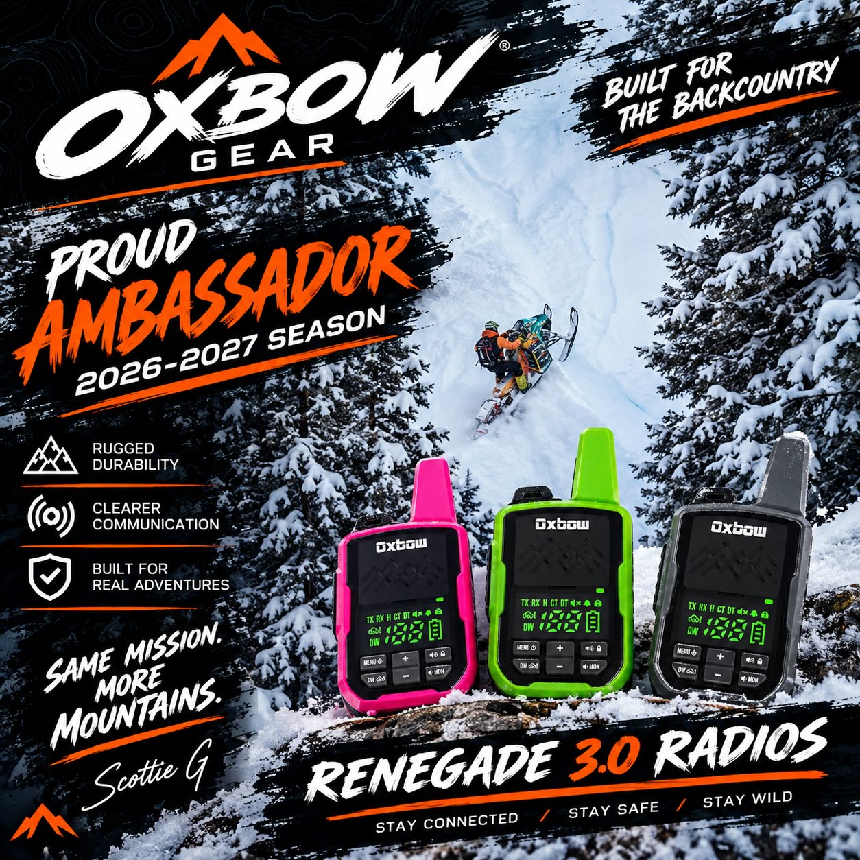 Oh snap!! Another year with the @oxbowgear team! I am so proud to be apart of the best comms and radio team! Go checkout @oxbowgear for all the best back country gear! https://dravow.com/go/oxbow-scott-griffith-kgdvgp