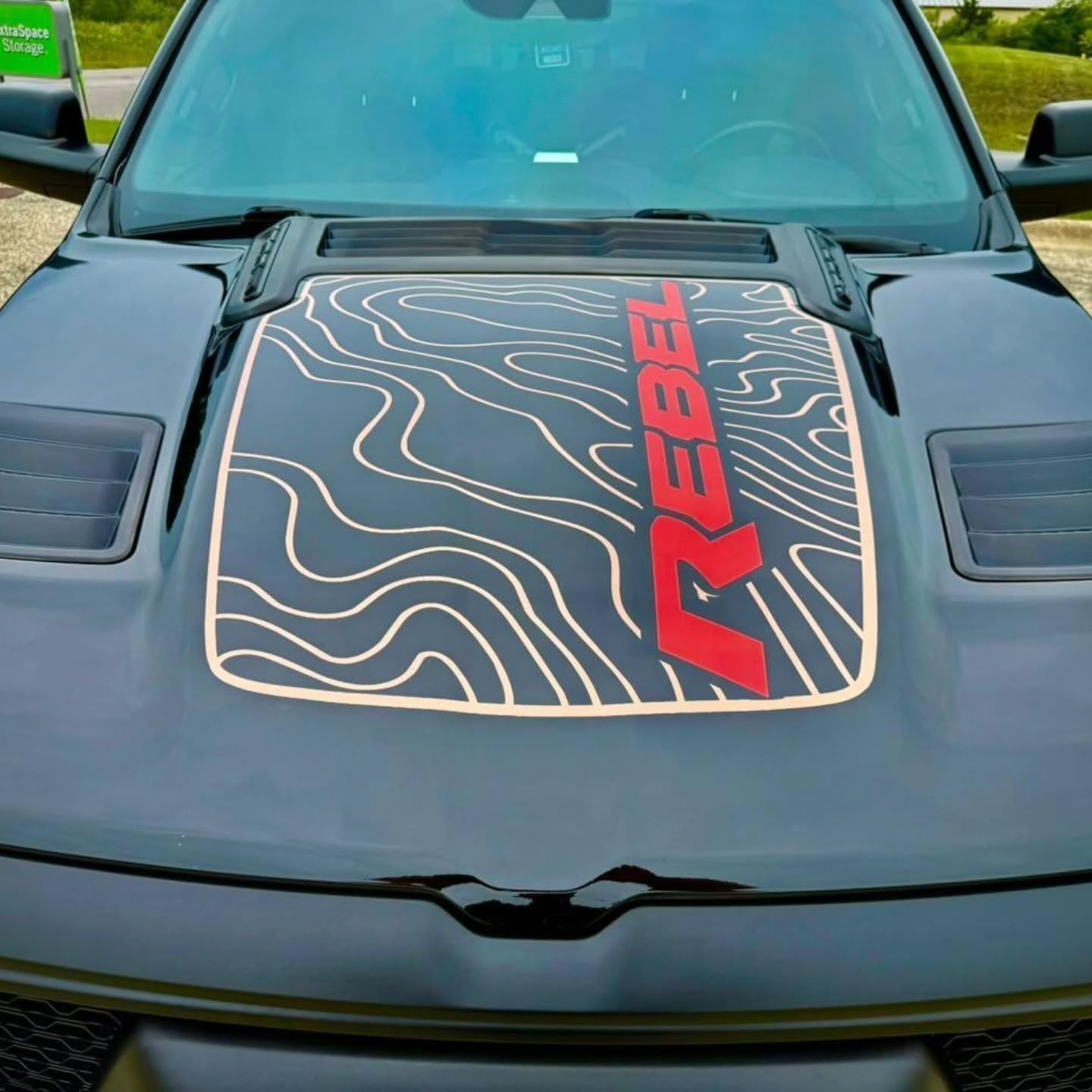 Custom Rebel Topographical hood graphic.  Order yours today
