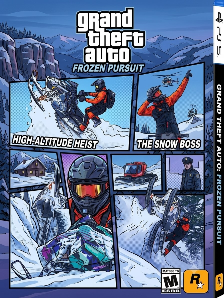 Video game dropping this winter.! Haters will say it’s fake… GTA 69: Frozen pursuit brought to you by Lukey #klim #polaris #oxbowgear