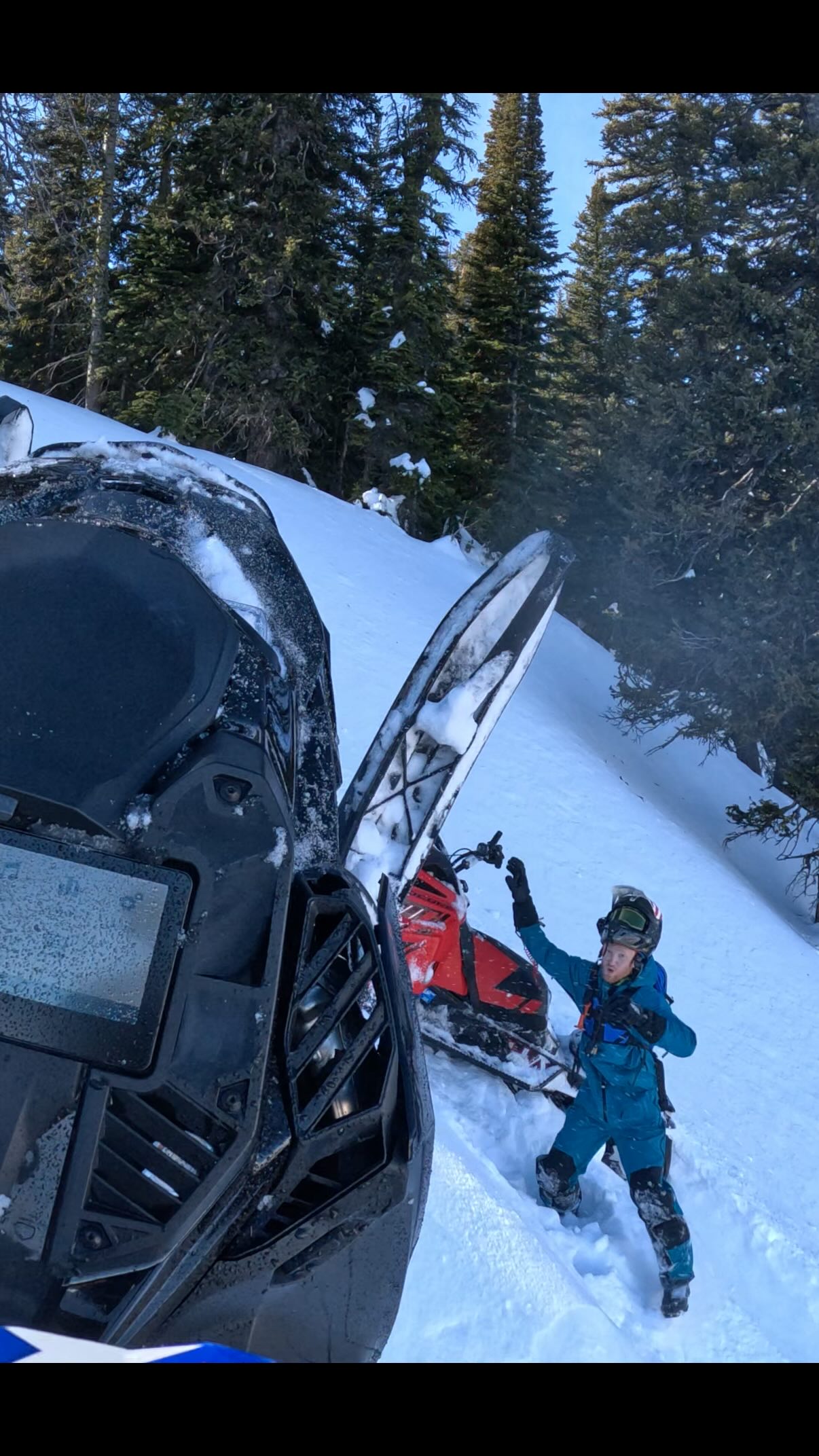 Almost killed my cousin!!

Or at least he thought! I was definitely in control the whole time #snow #mountains #cnstuned #winter #skidoo