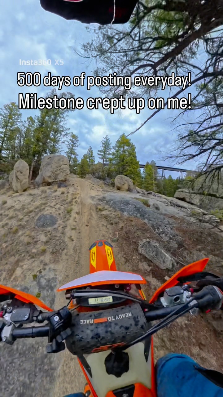 I made a deal with myself to post once a day for a whole year. 500 days later and still going! 

#youcandoit #socialmedia #dirtbike #clips #fyp