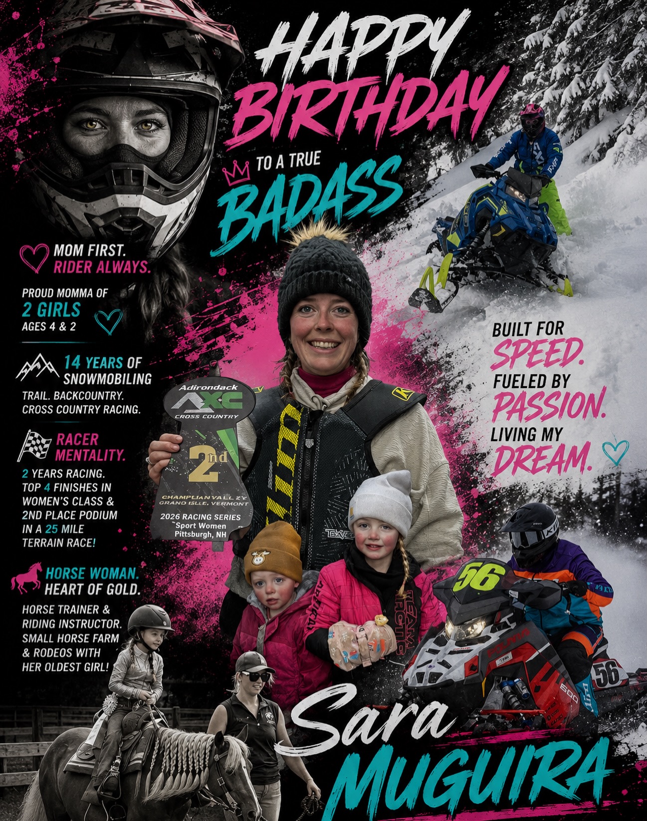 🎉 Happy Birthday to one seriously badass woman! 💙🩷
@smuguira18 

A devoted mama. A fearless racer. A backcountry shredder. A horsewoman. An adventurer.

Sara proves that women can be strong, kind, relentless, and unstoppable—all at the same time.

Keep chasing powder, collecting podiums, raising amazing girls, and inspiring everyone lucky enough to know you.

Here’s to another year of living life full throttle. 🤘❄️

Drop her some birthday love below! 🎂👇

#HappyBirthday #TNTLadyShredders #BeFearless #WomenWhoRide#tntAmbassador