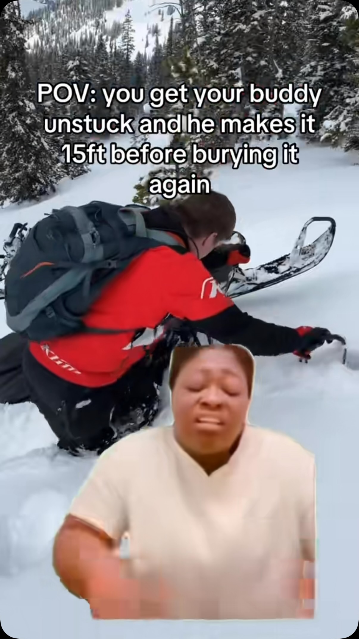Yeah I might be that friend😂 
.
.
.
#snowmobile #polaris #skidoo #winter #powder