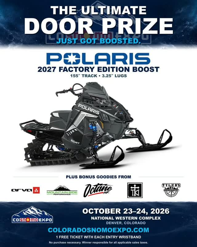 Yes, someone is really winning a Factory Edition @polarissnow RMK Boost snowmobile next Saturday the 24th at the Colorado SnoMo Expo in Denver! 

But wait, there is "MO"! Quoted by the man himself @tudizzle

The prize pack keeps getting sweeter with bonus goodies from @tkicnc / @octaneink / @arvaequipment / @tylersbackcountry / and also Mountain Side Performance!

One GOLDEN TICKET to enter with every entry wristband purchased.

Click share to make sure these companies keep seeing the exposure and want to give more next year!