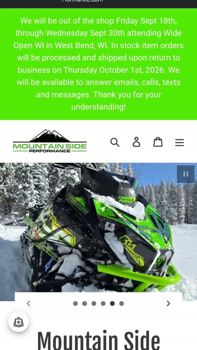 Pumped to be representing @mountainsideperformance this season and I couldn't ask for better people to work with! If you are in the market for any aftermarket parts or accessories, for any brand hit them up and they will get you handled! Click the link below to check out their fully live website that is always updated in real time with in stock parts!
https://dravow.com/go/mountain-side-performance-nellensled87-v89682