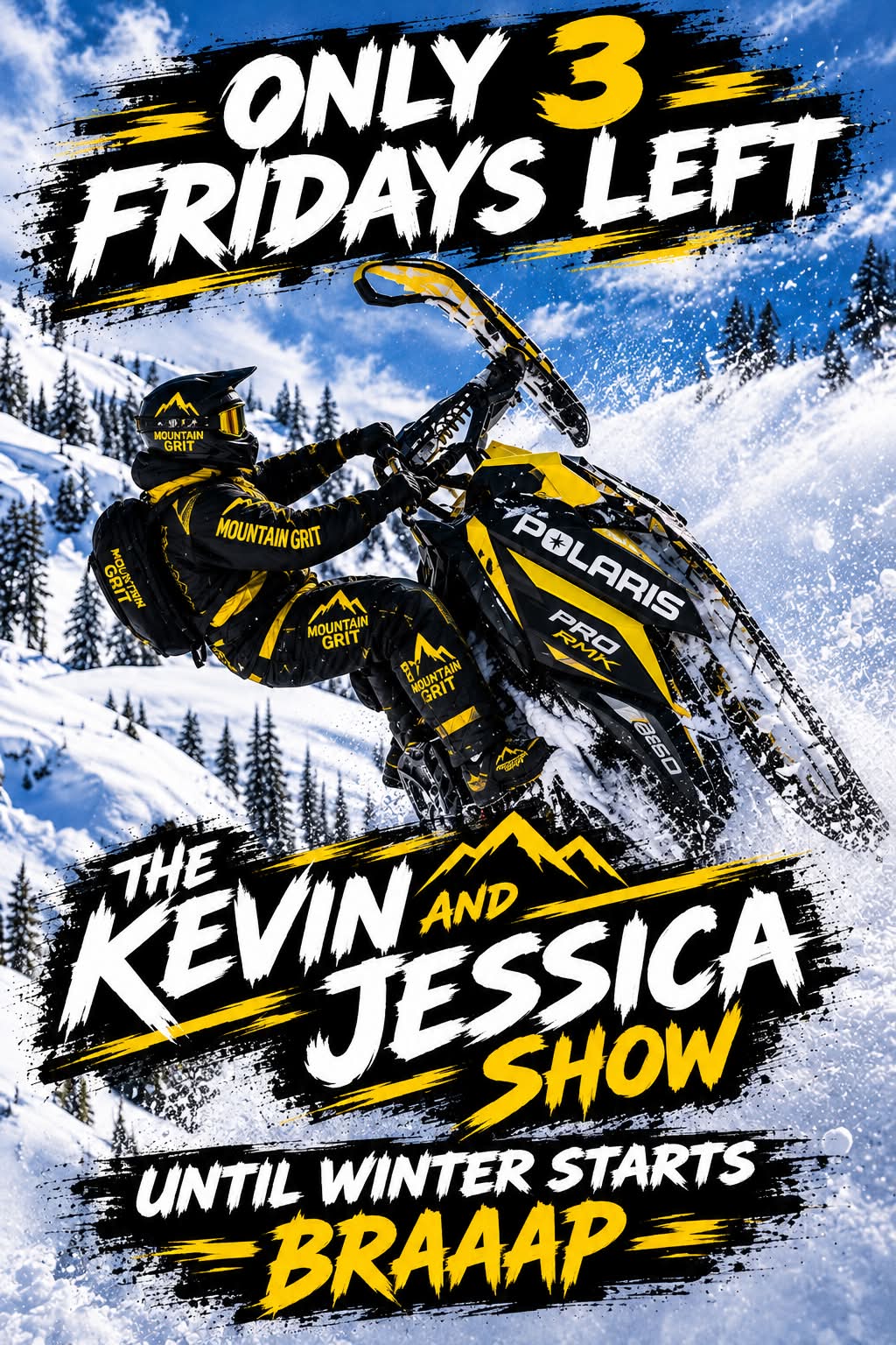 Who’s ready? 🤘🏻🤘🏻

B&M Fabrications
Silber Turbos
Mountain Side Performance
Mountain Grit
Northway Sports
Polaris Snowmobiles