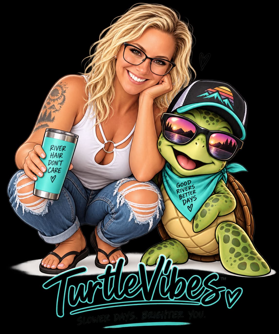 I asked ChatGPT to use everything it knows about me and give me a personality mascot… and it gave me a turtle. 😂🐢

My first thought was, “A TURTLE?! Seriously?” 😂

But the more I thought about it, the more I was like… okay ChatGPT, you might actually have a point.

Turtles are resilient, independent, stubbornly persistent and carry their protection with them. They can be perfectly happy out exploring, but when something doesn’t feel right, they retreat into their shell and protect the soft parts. And no matter what happens, they eventually come back out and keep moving forward.

Soooo… independent and adventurous, a little stubborn, definitely guarded when I need to be, softer than I probably let everyone see, and somehow always finding my way back to the water. 😂

Add the trucker hat, sunglasses and turquoise and apparently TurtleVibes is my personality in mascot form. 🐢😎

If you want to see what yours is, check out the prompt in the comments.