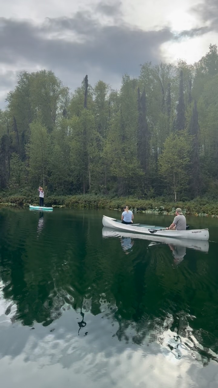Dinner party @skylandairpark Our first evening of outdoor cooking and dining was a success. Loved having our friends like family visit the lake and enjoy all the magic it has to offer. ❤️#alaska #alaskalife #alaskalove #lakelife #skyland