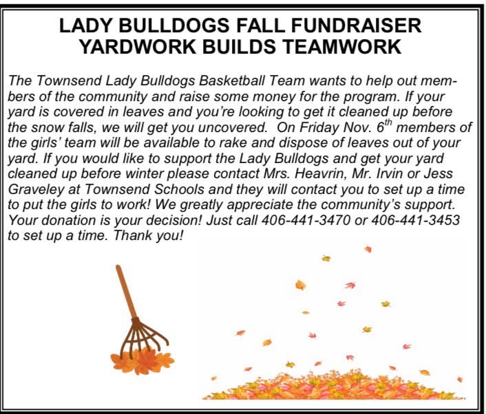 Townsend area friends. The Townsend Basketball teams will be doing a fundraiser. Check out the attached photo for the information. 

Get a chance to see your Townsend Lady Bulldog basketball teams starting at Middle School up to High School.