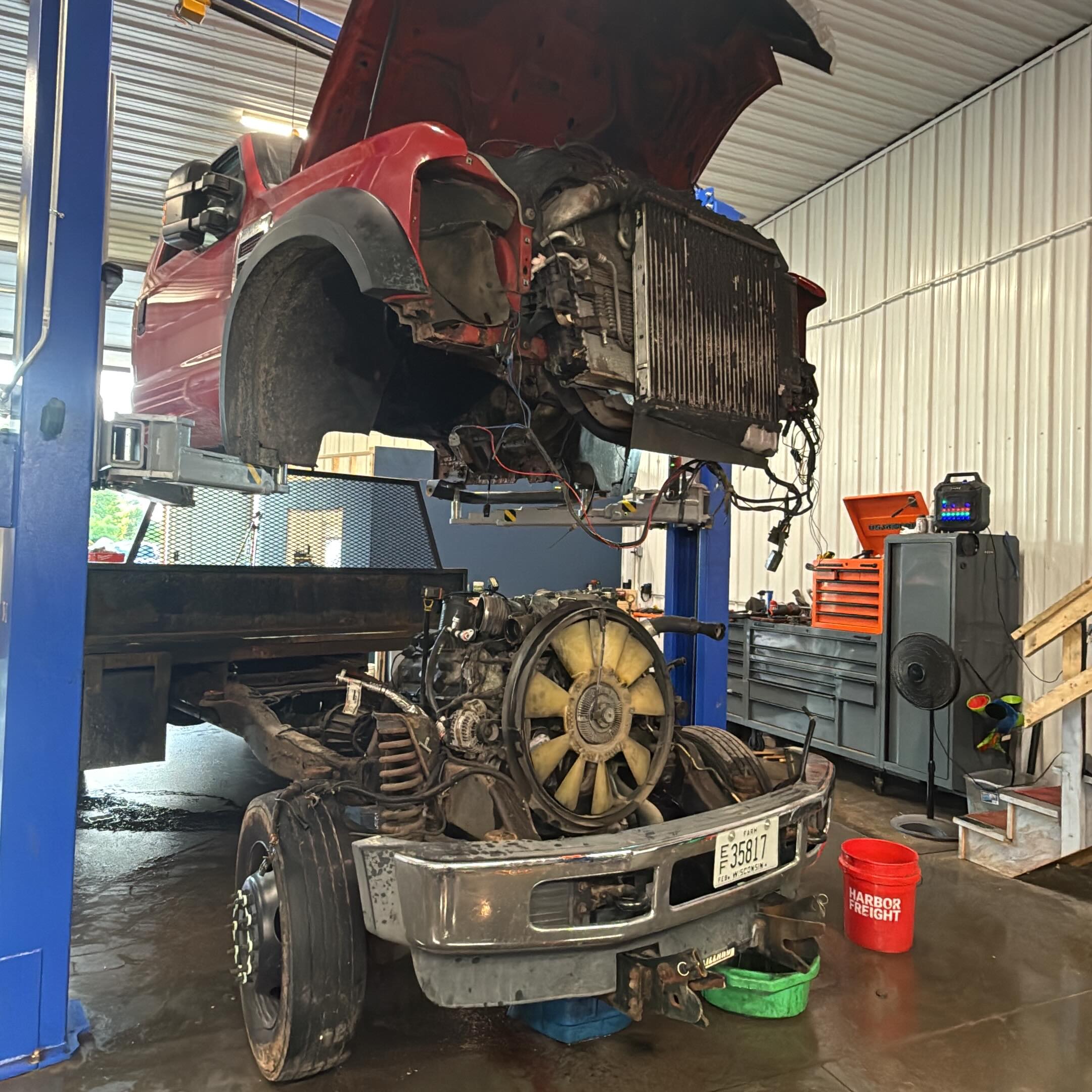 6.4 in for Exhaust manifold, up pipes and glow plugs. Along with a little extra upgrade! Truck will be getting @sbfilters cab mounts when it goes back together!