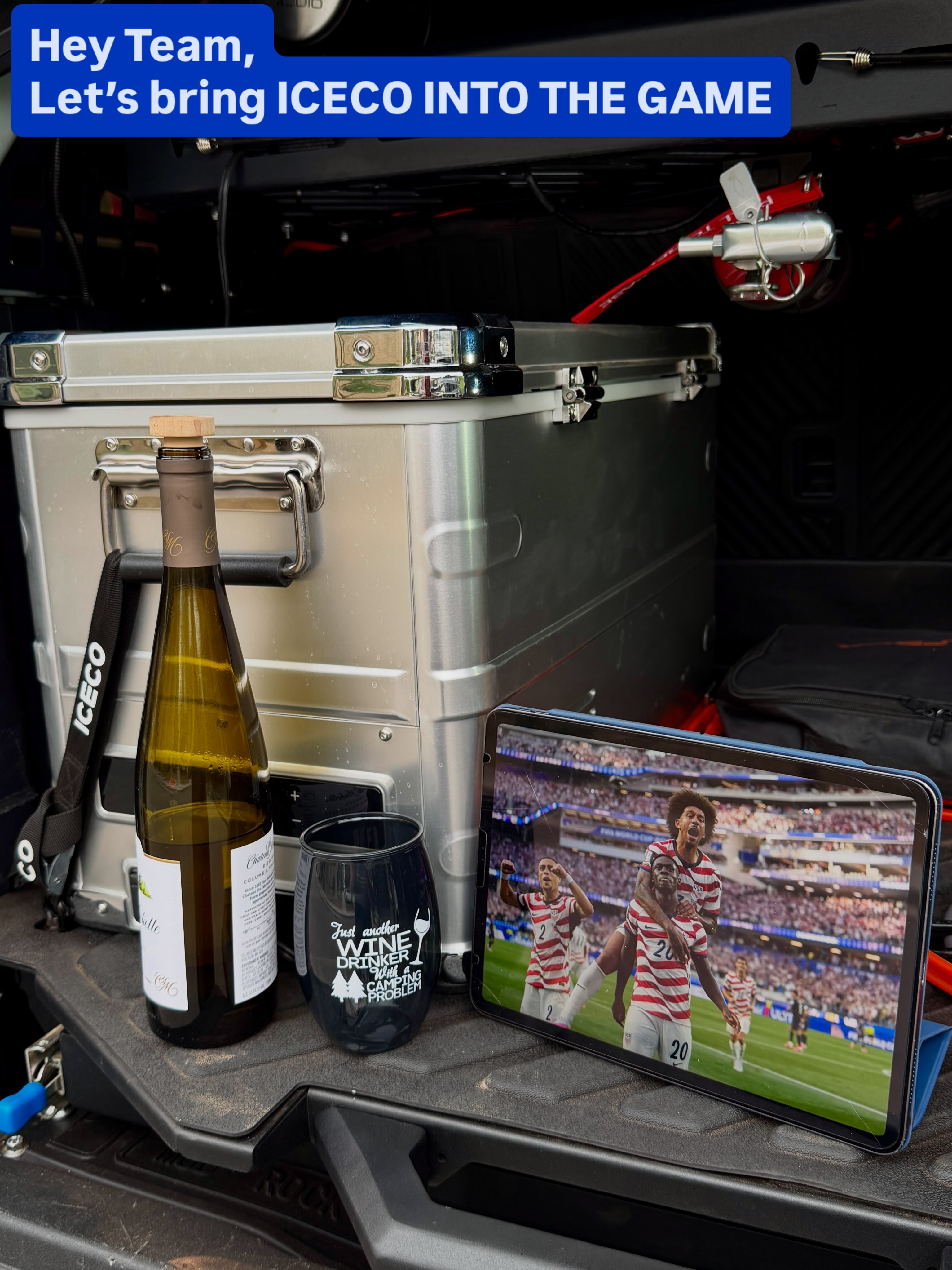With my trusty @icecofreezer keeping my beverage cool and trusty satellite internet, I can cheer #teamusa virtually anywhere.  Perfect game day setup on the go!
#fifaworldcup 

[○- ʙ ʀ ᴏ ɴ ᴄ ᴏ -○] 

For apparel and accessories: http://www.birddogoffroad.com

Be sure to check out our affiliate links with discount codes at https://linktr.ee/BirdDogOffRoadAdventures #fordbronco #4x4 #offroading