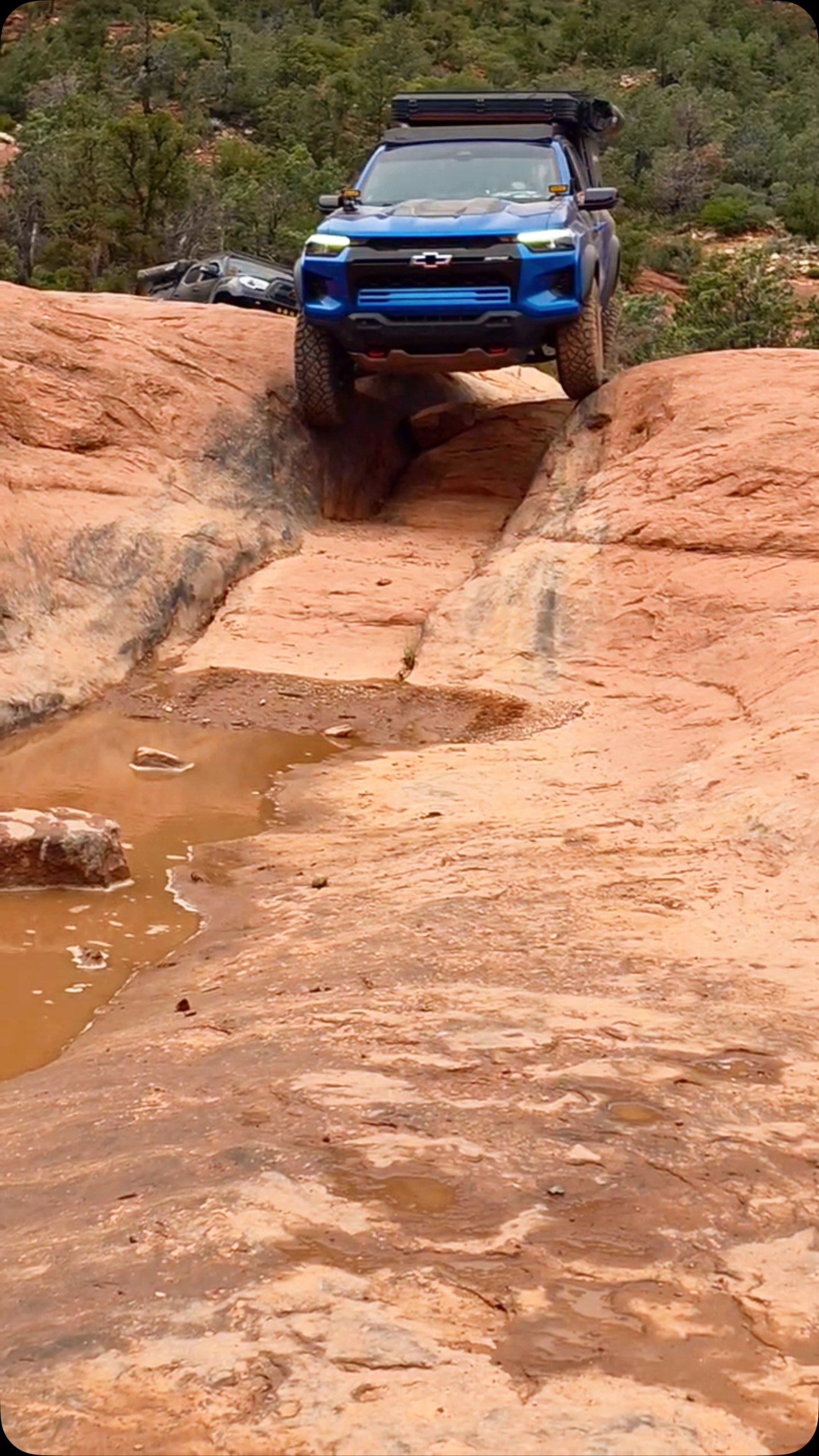 Going down and back up the V notch at Broken Arrow Trail in AZ!