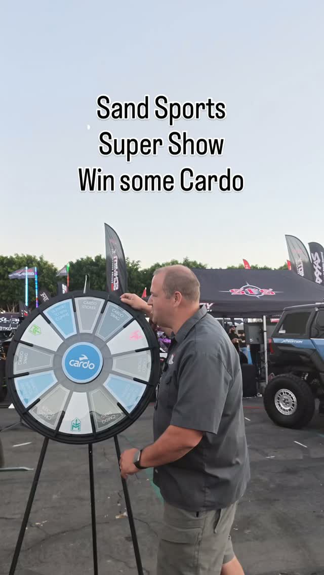 This weekend is @sandsportssupershow and you need to visit @cardo_orv and win some stuff!