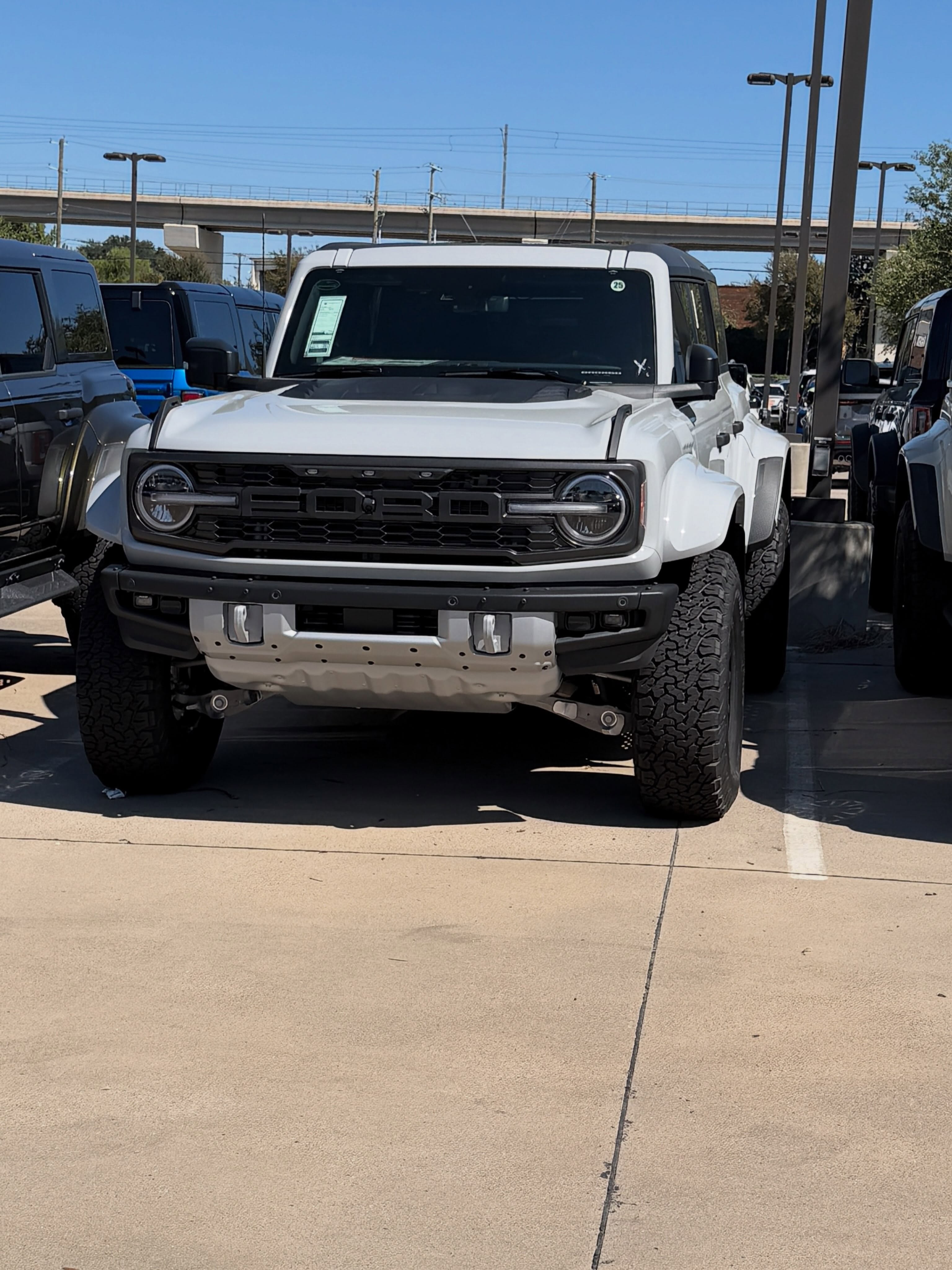Checking out the inventory while getting service done for the first time after the move at @fivestarfordcarrolltontx .  Two 2dr Stroppe Broncos for sale at $66k!  I’m in love with this Avalanche BRaptor.  Some nice Mavericks, Rangers, and F-160s here as well.