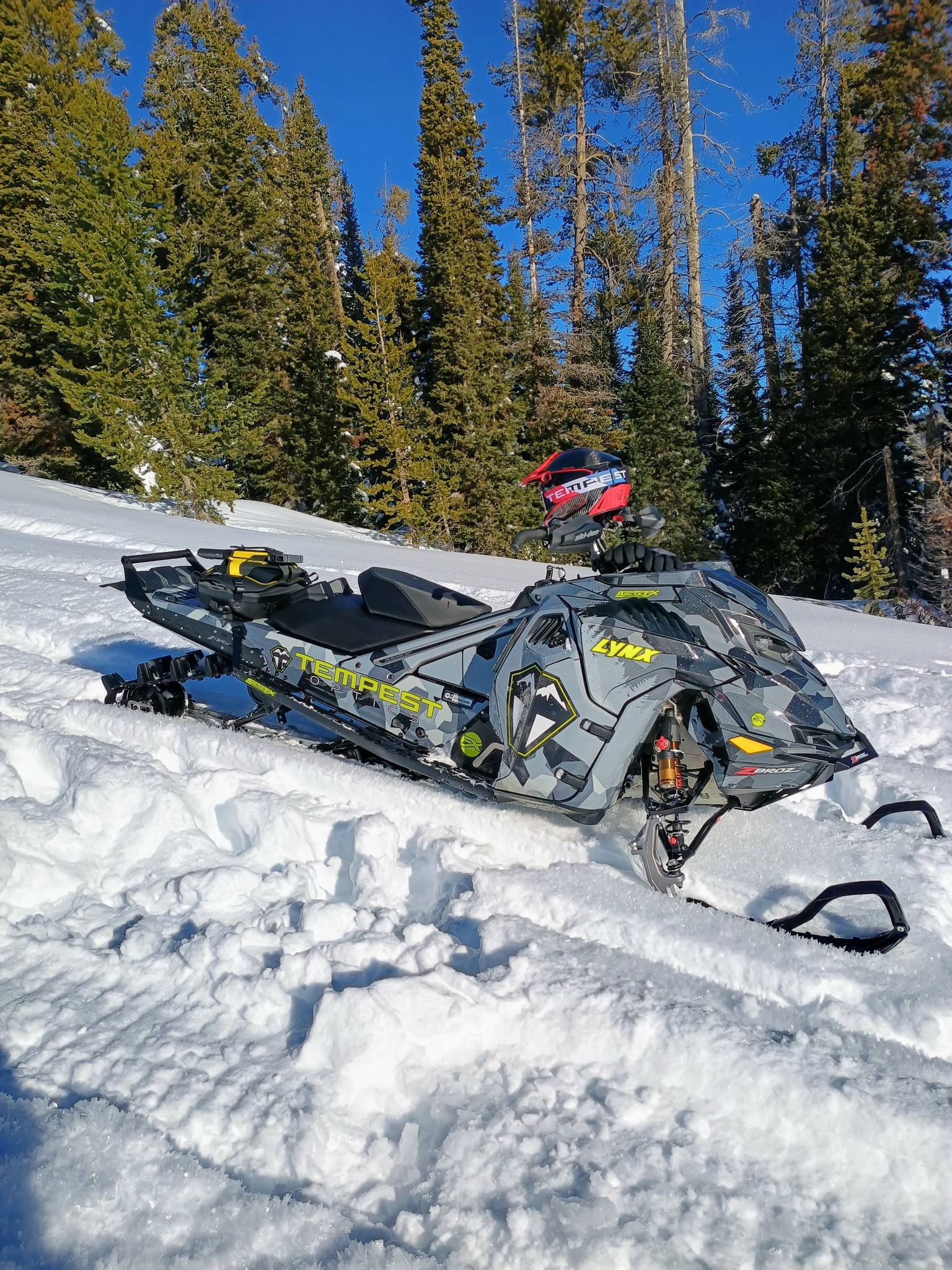The little snow we have still puts a smile on my face. Kinda neat ice crystal things.  Just like the crystal clear,fog free vision I had all day with my Tempest Optics heated goggles.