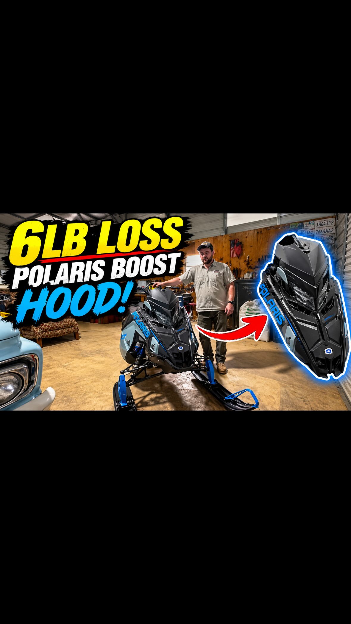 Part 2 of the 26’ Polaris Boost Build! We lost about 6 pounds by swapping out the hood and deleting the headlight. I love the way it looks with this hood. Full video on my YouTube @SledsnIron #polaris #boost #matryx #lightweightbuild #SledsnIron