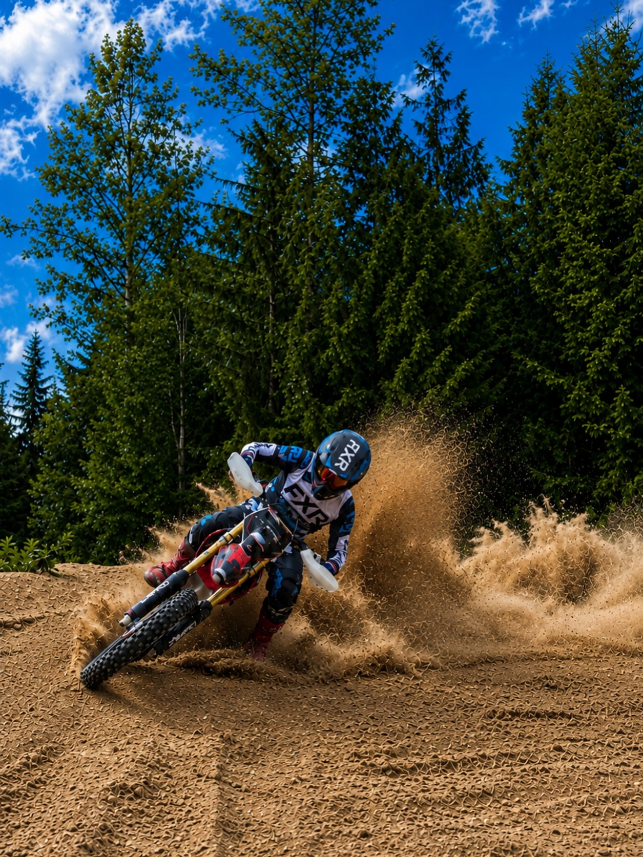 No clutch to drop, or gears to select make slamming through sandy berms a dream on my @stark__future. Give @mmperformancekelowna a call to book a fall demo on this amazing machine! ——————— @tempestoptics @fxrracing