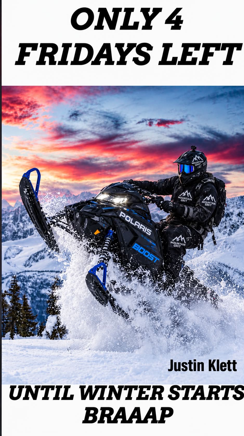 Soooo close! 🤘🏻🤘🏻

B&M Fabrications
Silber Turbos
Mountain Side Performance
Northway Sports
Mountain Grit
Polaris Snowmobiles