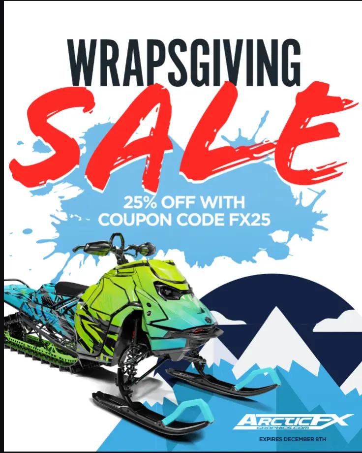 Who's wrapping their sled this year?? No better time than now to get your @ArcticFX wrap ordered up!! Its wrapsgiving season!! Link in bio, use code fx25 at checkout for a huge discount!!  https://arcticfxgraphics.pxf.io/rQkx6d #fyp #arcticfxgraphics #ambassador #snowmobile #wrap 