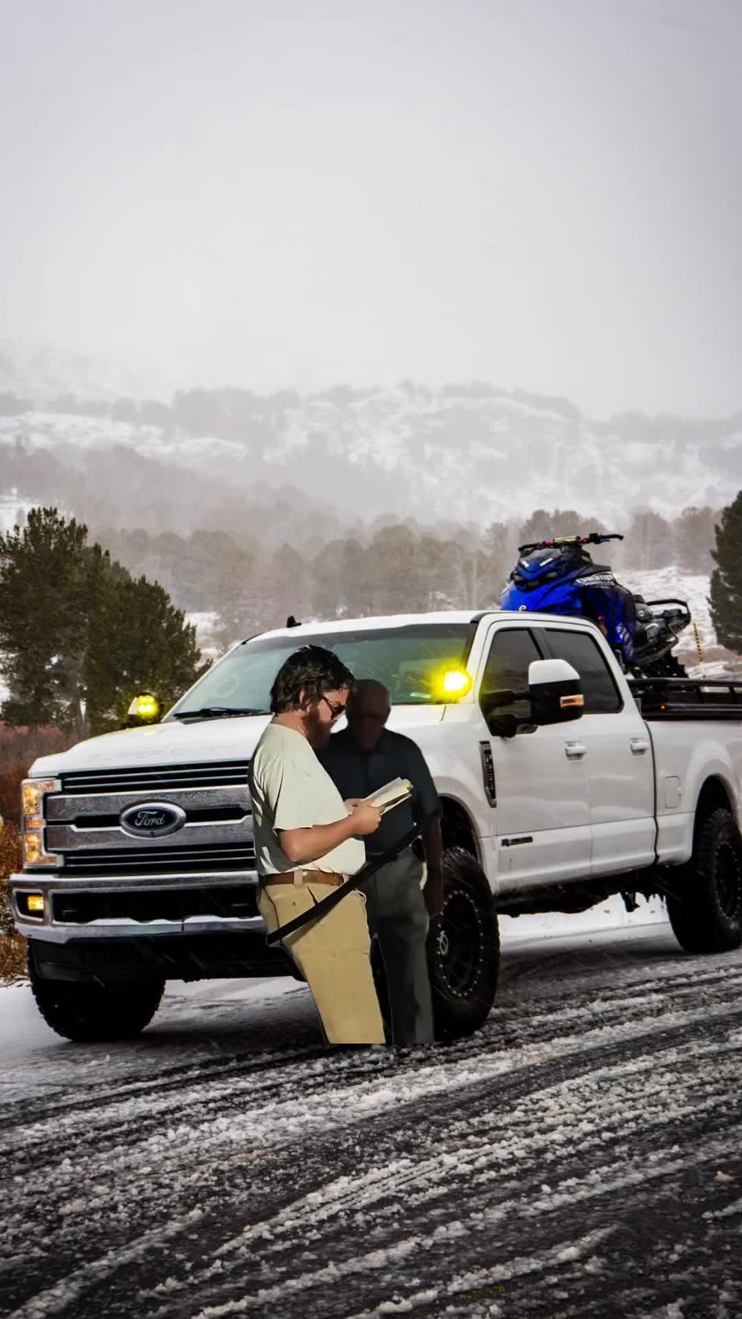 When the local crackheads come up to me 😭#pepper37 #lynx #snow #ford #snowmobile 