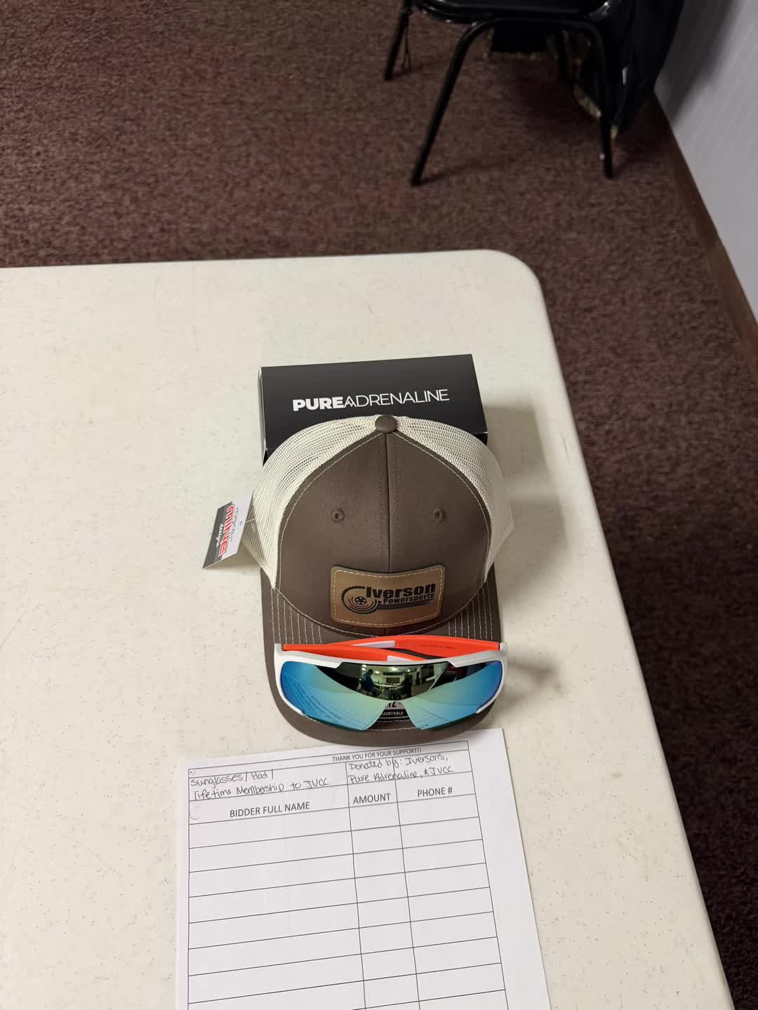 The JVCC cycle club poker run is looking pretty good with some Pure Adrenaline sunglasses on the silent auction. Can’t thank everyone @Pure Adrenaline Motorsports enough for the hookup on some great sunglasses. @Pure Adrenaline Motorsports #jamesvalleycycleclub #pokerrun2026 #mitchellsd #pureadrenalinemotorsports #mitchellmainstreetandbeyond 