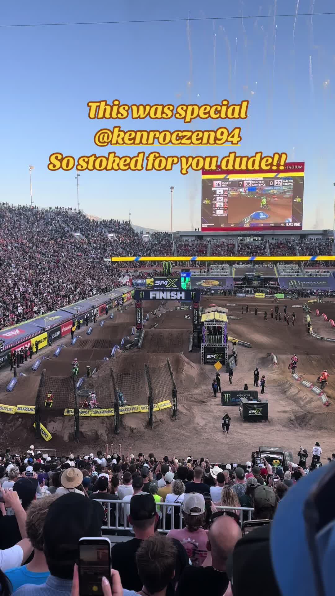 So cool to see this in person!! Congrats @kenroczen94    #supercross #suzuki #kenroczen94 