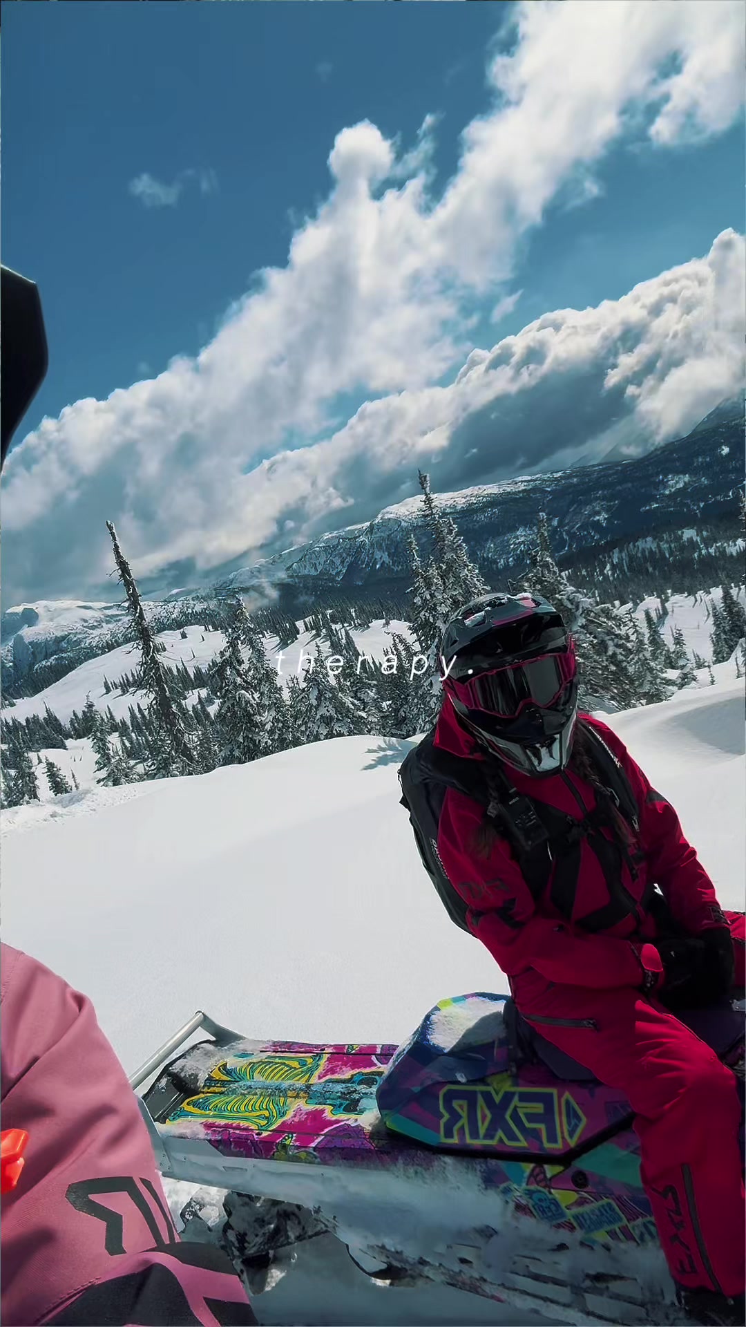 Could use some #therapy right about now #snowmobile #mountains #bc #ridelikeagirl 