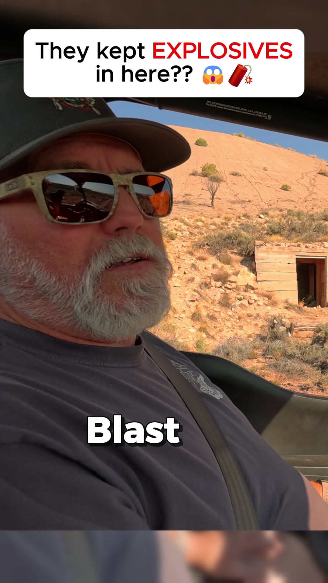 Would you go in an old dynamite shack 💥😳                                           Bob and Dustin found this earthen explosives storage shack while exploring old mining country near Moab. These places were built to store dynamite away from the main mine workings and somehow this one is still standing. If you are interested in this kind of stuff you can follow our YouTube with the Linktree in our bio!#moab #utah #offroad #adventuretok #dynamite 