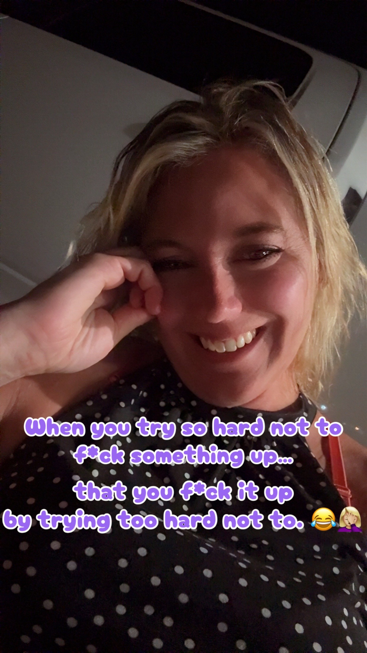 I swear sometimes the biggest problem is caring a little too much. 😂 You start analyzing every word, every decision, every possible outcome because you really don’t want to screw something up… …and eventually you’re like, “Girl. WHAT ARE YOU DOING?” 🤦🏼‍♀️😂 Maybe some things aren’t meant to be figured out, controlled, or perfectly handled. Maybe you just have to be yourself, quit trying to predict the ending, and see where life takes you. Still working on that last part. 😂🤷🏼‍♀️ #Overthinker #JustBeingMe #Oops #LetItBe #ItIsWhatItIs