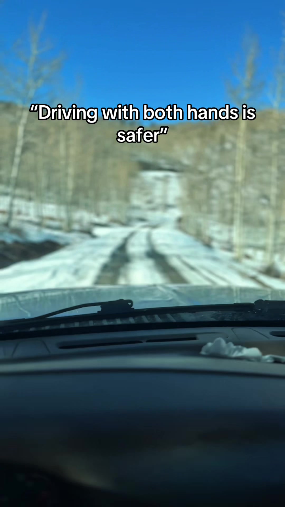 If you ever see me use two hands….brace yourself 😂 #snowmobilelife #backcountry #oldtruck #polarissnow #throttletherapy  @Simmons Flexi-Skis 