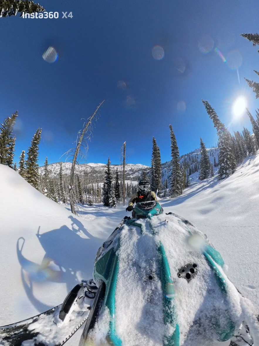 Boost to the 🔝 @insta360 official  #snowmobile #snowmobiling #winter #polaris #idaho 