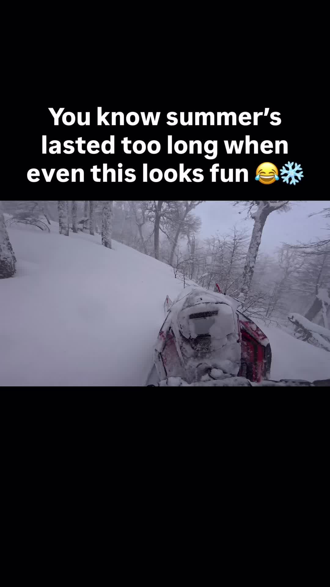 Summer’s lasted too long when even getting stuck looks fun 😂❄️ #Snowmobile 