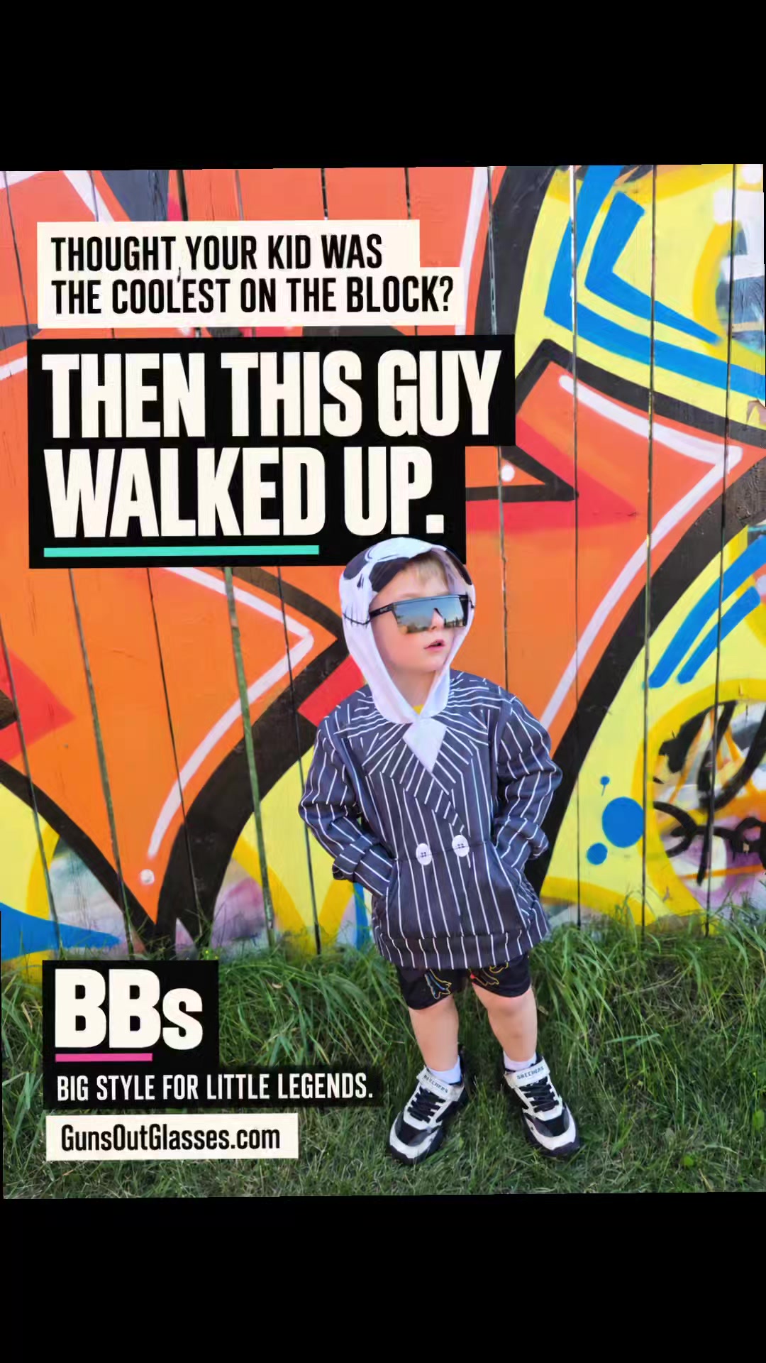 You thought your kid was the coolest one on the block… Then this guy walked up.  Meet BBs! Our kids lineup. Big attitude, serious style and made for little legends who were never meant to blend in. GunsOutGlasses.com #GunsOutGlasses  #BBs  #LittleLegends  #KidsSunglasses  #OwnYourVision @Lex Malberg  @Yana Roney  @𝕲𝖔𝖉𝖜𝖗𝖊𝖐𝖊𝖗  @Paisley  @cummins.queen 