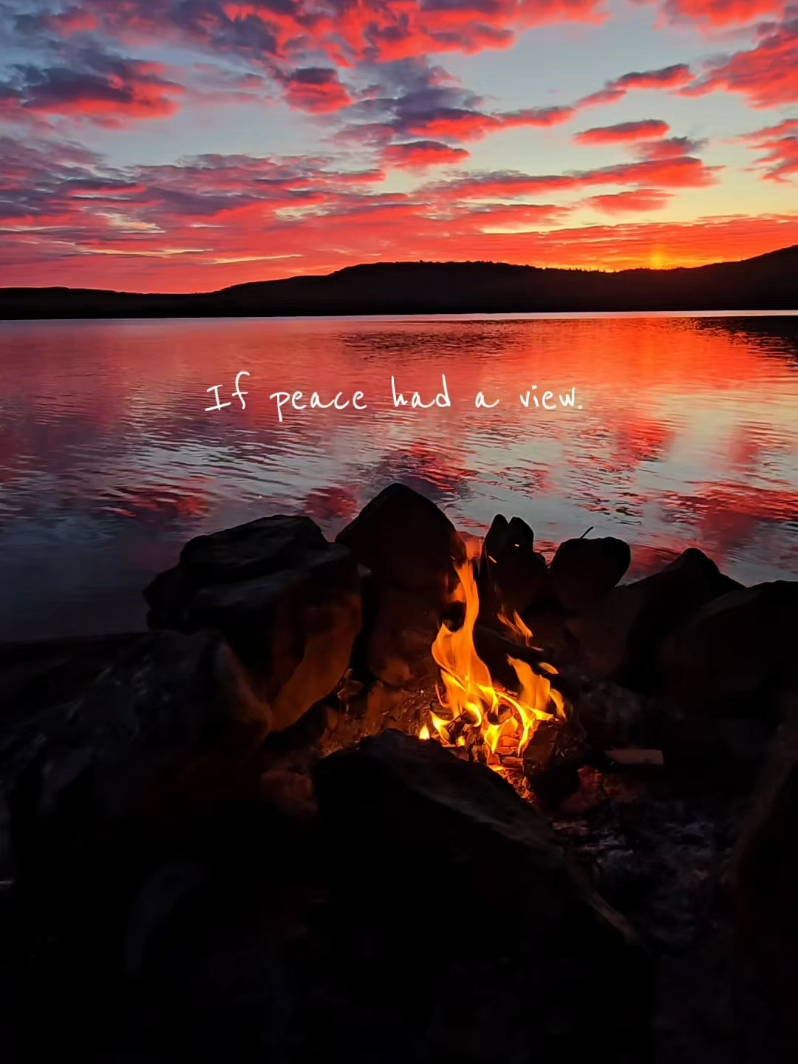 Where time slows down 🌅 #FallVibes #CozyVibes #CampingLife #SunsetLovers #NatureTok 