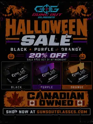 HALLOWEEN SALE IS LIVE  Take 20% OFF every Black, Purple and Orange pair in the store. Polarized sunglasses OR SAFE AF safety glasses. Use code "Halloween26" at checkout. The sale ends Halloween night at midnight—then this deal is dead. Shop now at GunsOutGlasses.com #GunsOutGlasses  #HalloweenSale  #SafeAF  #PolarizedSunglasses  #OwnYourVision @Paisley  @Josh Abel  @Issa_phat6.7👑  @𝕲𝖔𝖉𝖜𝖗𝖊𝖐𝖊𝖗  @𝚕𝚎𝚡 