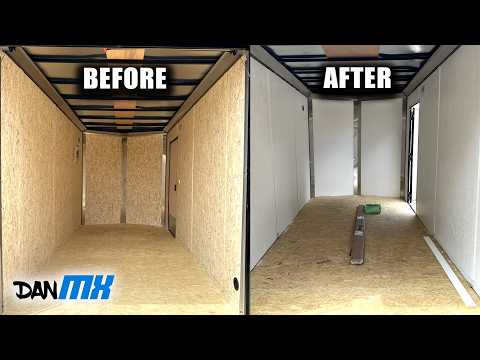 Enclosed MX Trailer Interior Makeover | Painting my Moto Trailer Walls EP. 2