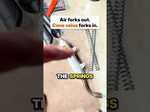 Air forks out. Cone valve forks in. (KTM 300 XC) #shorts