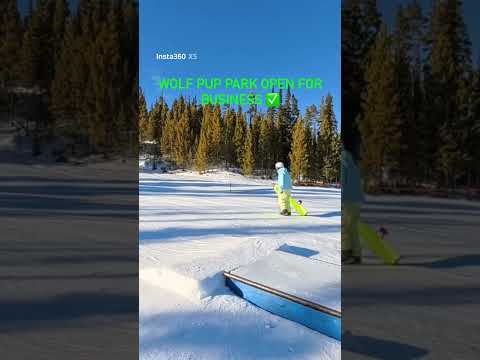 Wolf Pup mini park is open for business at Bog Sky Resort #snowboarding #freestyle #winter #tricks
